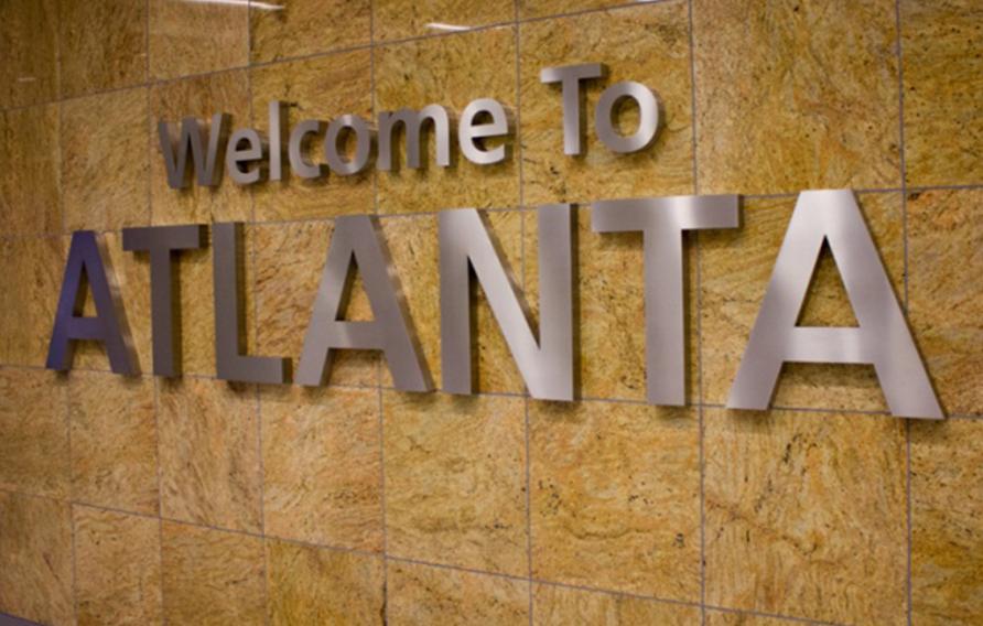 Welcome to Atlanta sign at airport