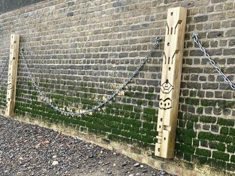 Fenders installed at Deptford on the project site, which are made of Accoya, a Cradle to Cradle certified timber, and encourage habitat creation.