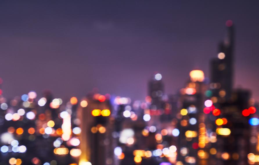 nighttime view of cityscape with lights