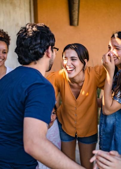 Group of people laughing