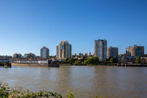 Apartment Buildings on the waterfront in Downtown of New Westminster City