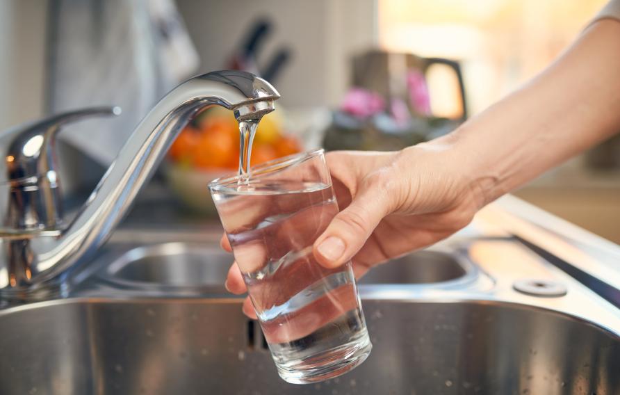 Filling up a glass of water