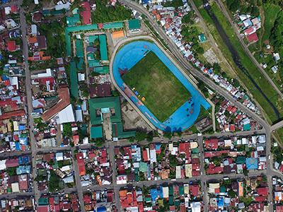 Aerial view of Ormoc city in Leyte, Philippines