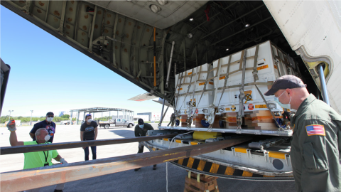 Jacobs offloading Mars rover hardware items.