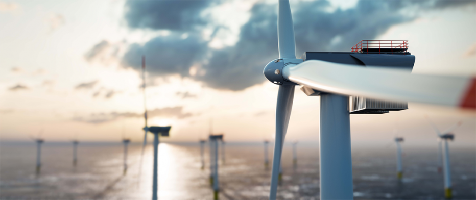 Offshore wind stock image