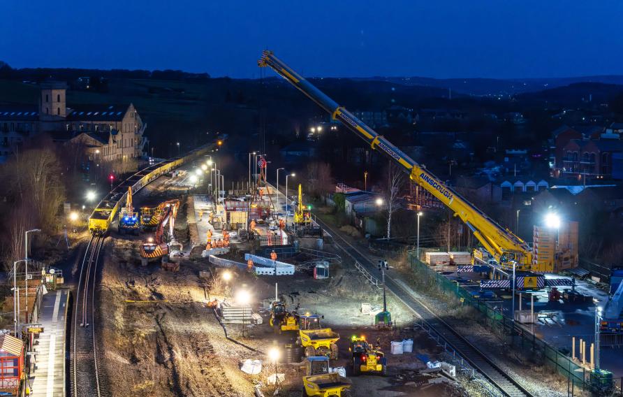 Transpennine Route Upgrade at night