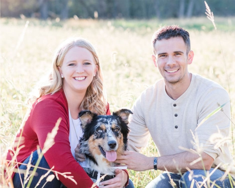 Sterling Vaughan, wife and dog